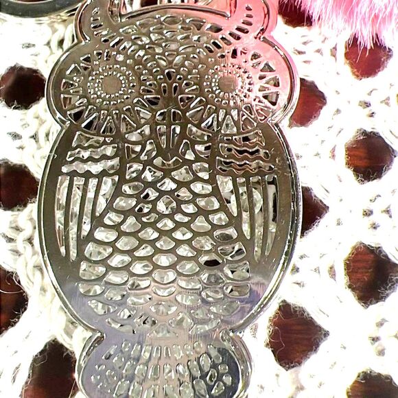 Owl with Pink Pom Pom Purse Charm and Keychain - Picture 4 of 6